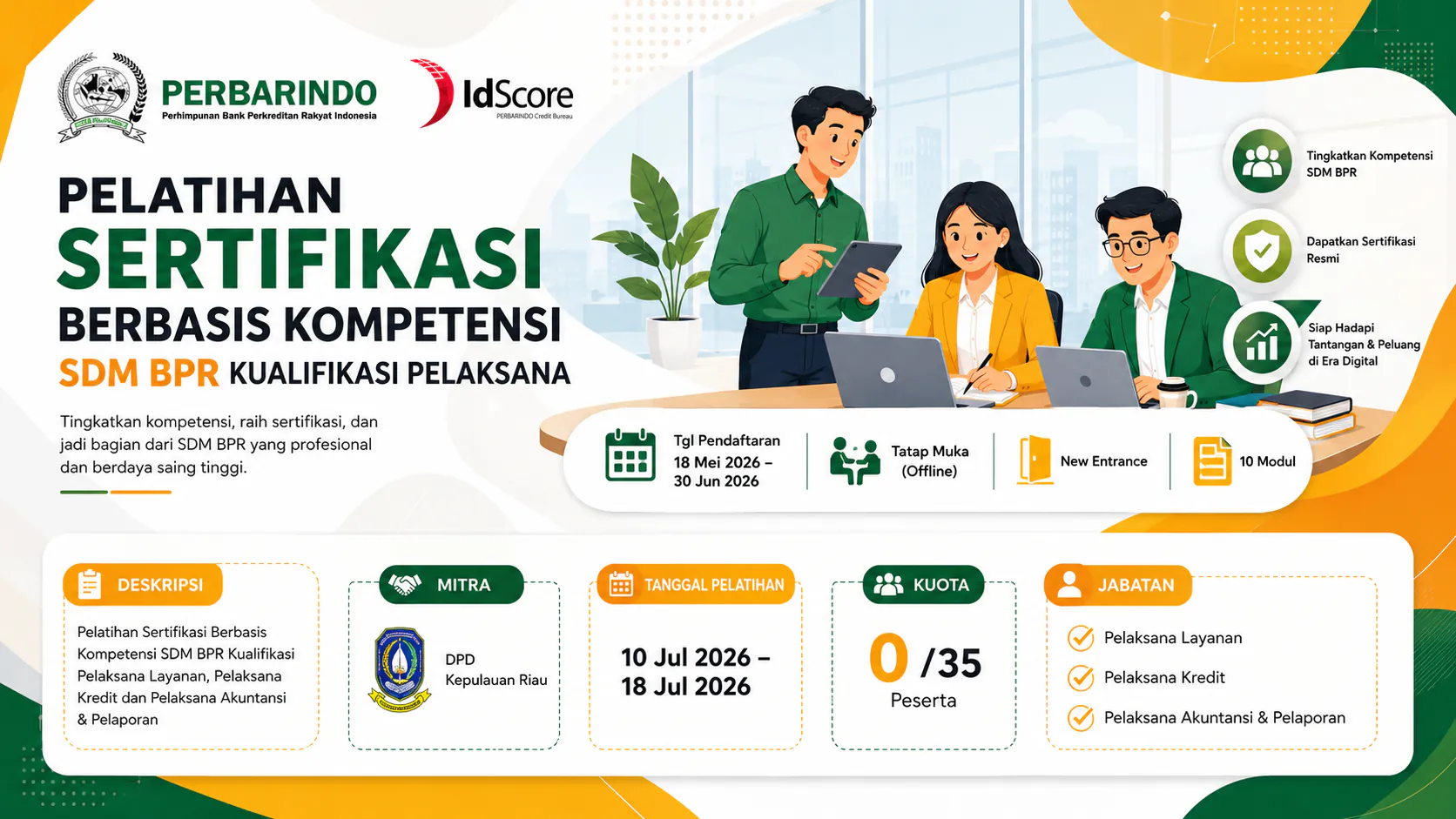 Pelatihan Sertifikasi Berbasis Kompetensi SDM BPR Kualifikasi Pelaksana